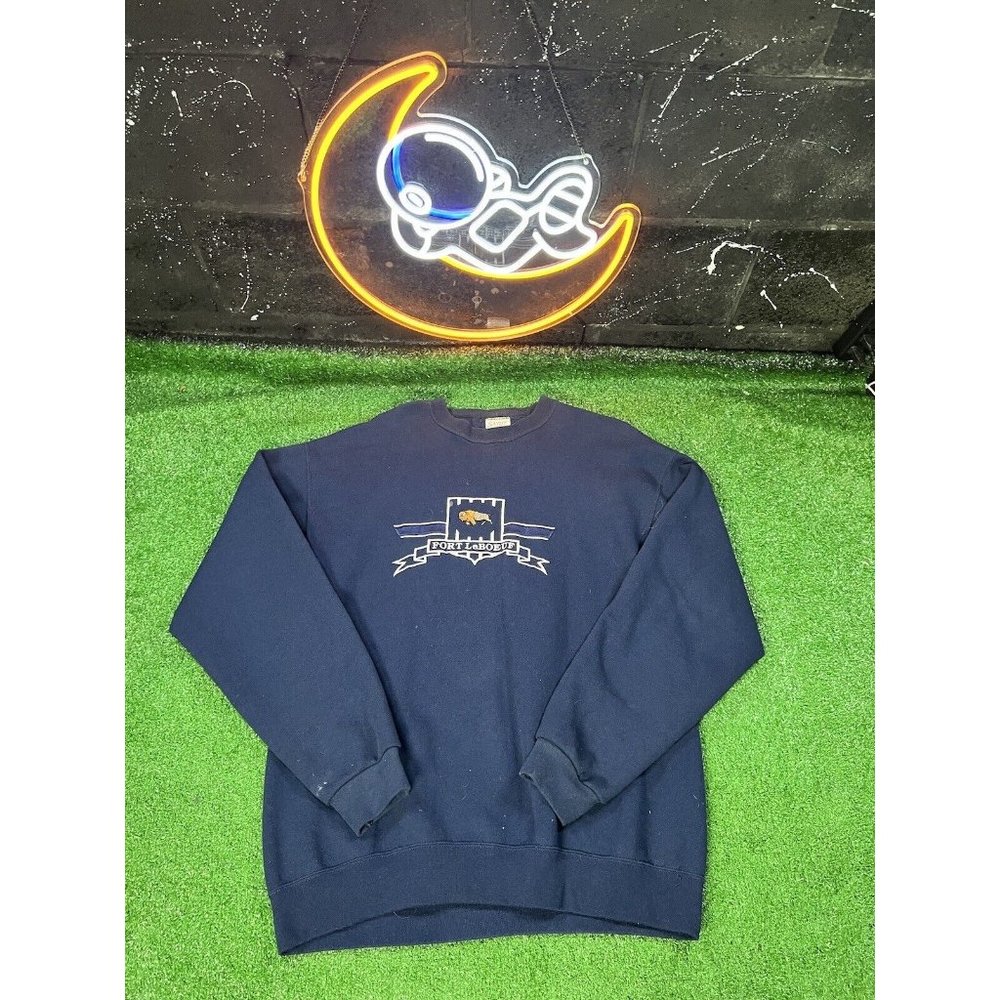 Vintage Santee Sweatshirt Mens XL Blue Fort Leboeuf Embroidered Made In USA‎